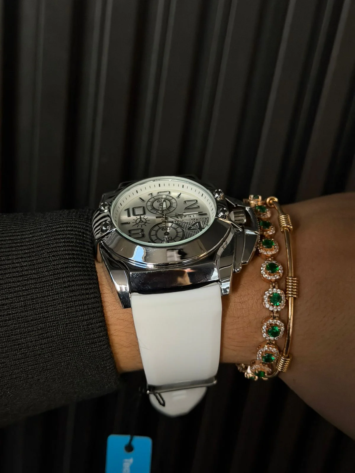 Tchmrn Crono Goma Blanca Tablero Blanco Plateado - Imagen 2